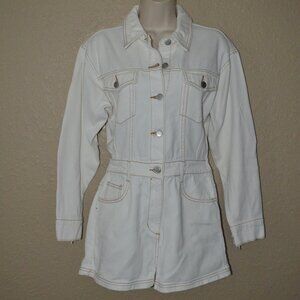 Sz S Le Lis White Denim Shorts Romer with Fringe